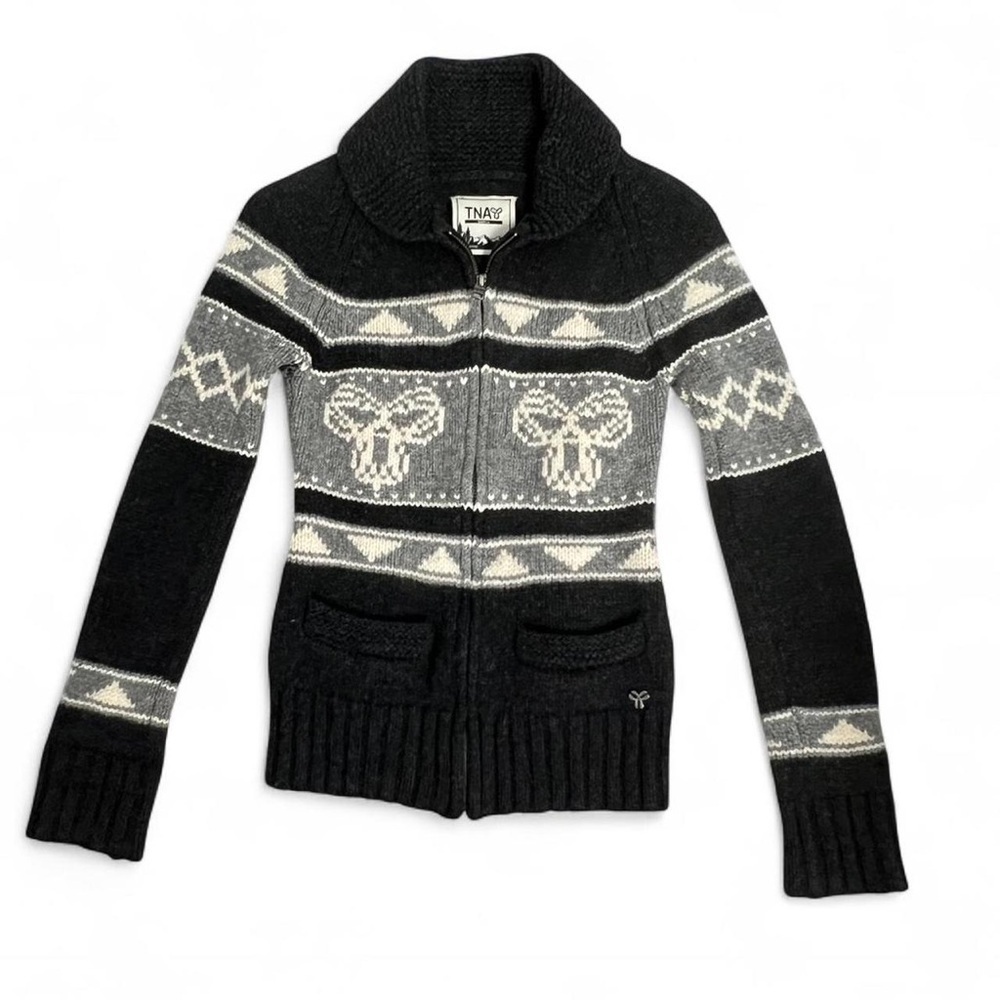 TNA Sea to Sky lambswool cardigan sweater NWOT size MEDIUM